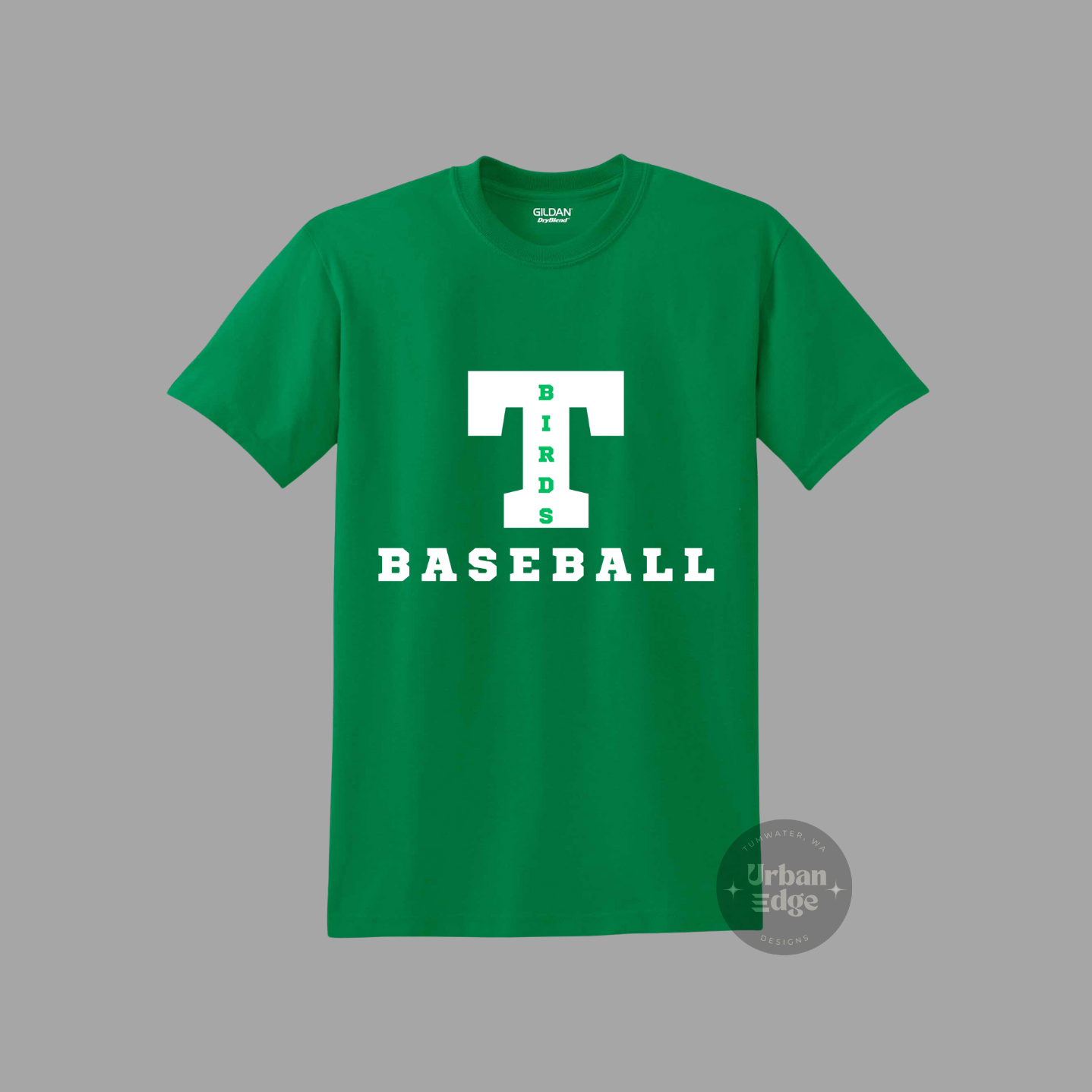 Tumwater Baseball T-bird green shirt