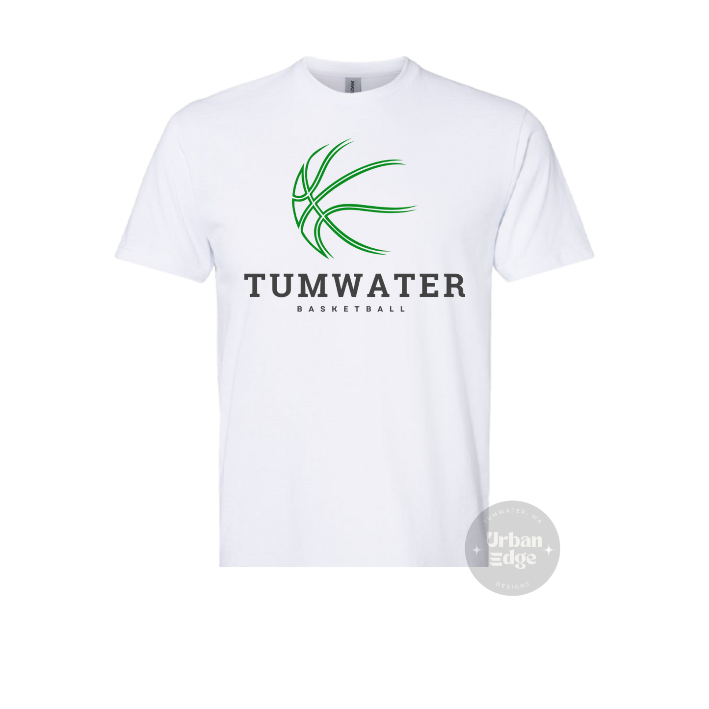 Tumwater Basketball green outline shirt