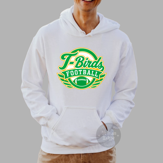 T-Birds football white hoodie