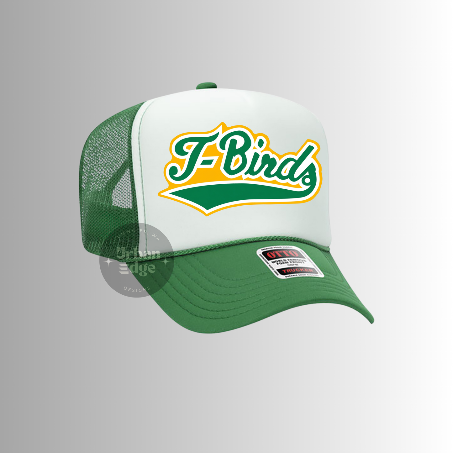 Kelly green and white hat T-birds