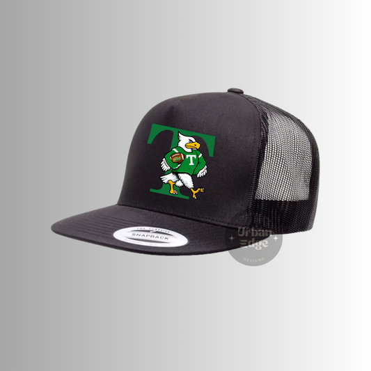 Black T and Bird flat bill hat