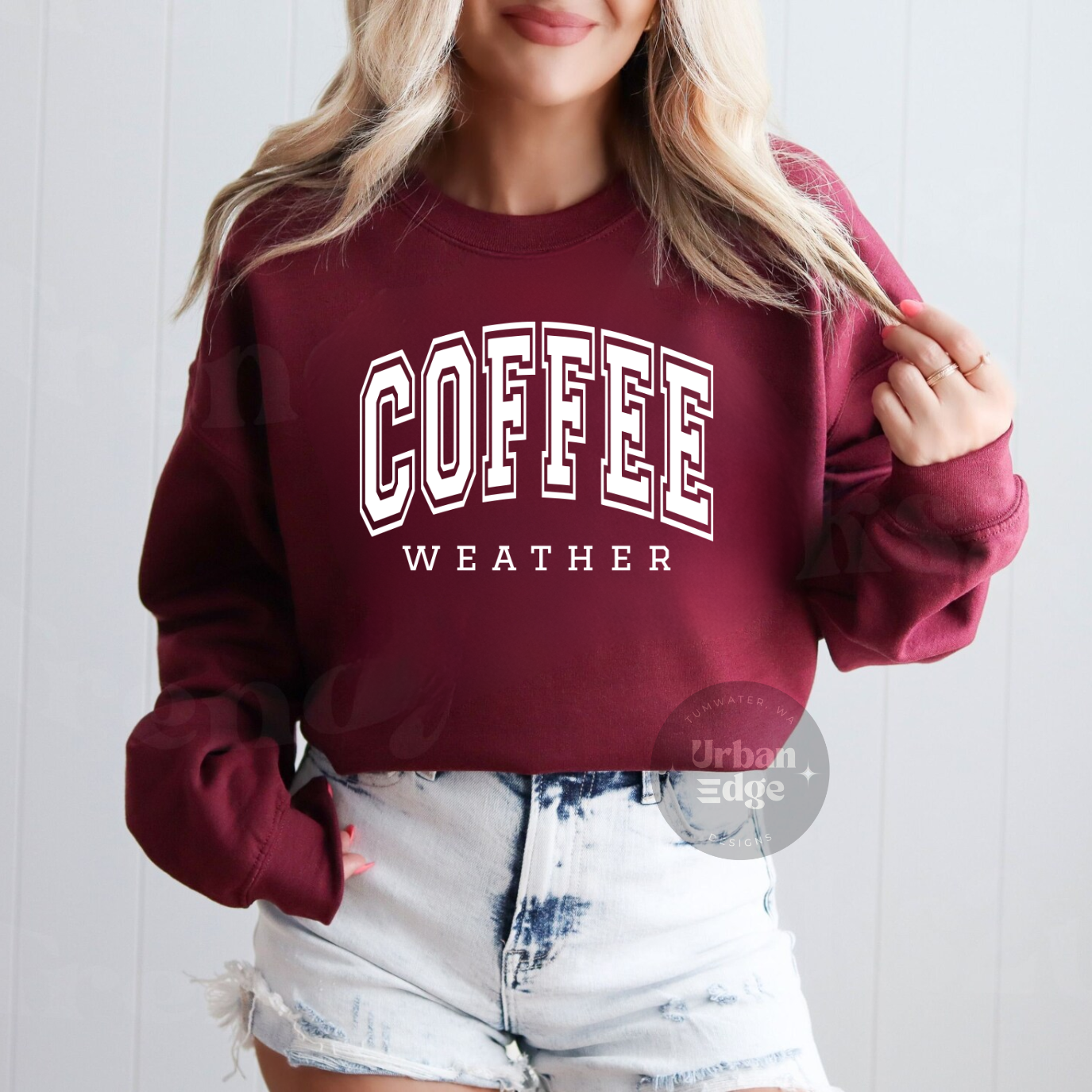 Coffee Weather Maroon crewneck