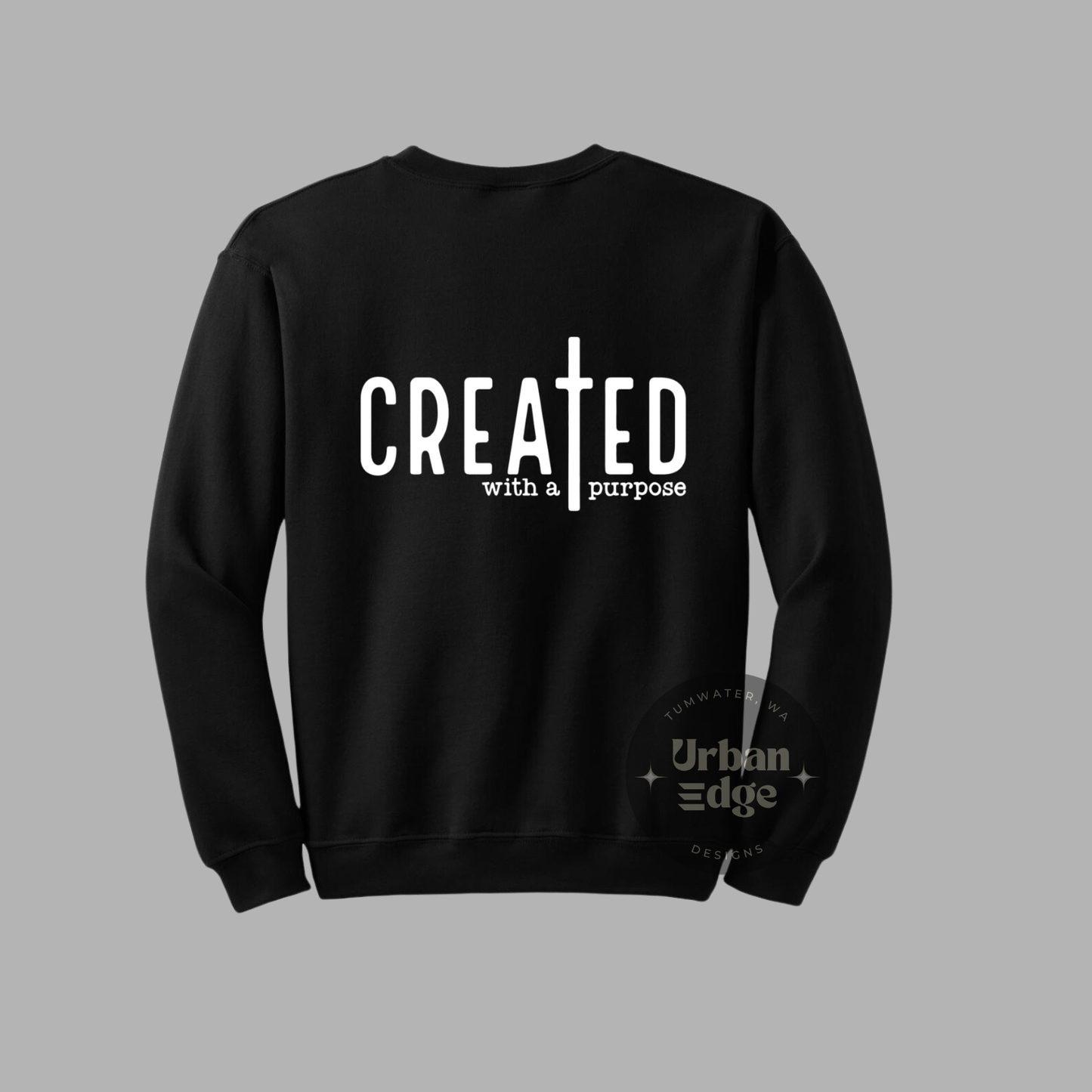 Created black crewneck