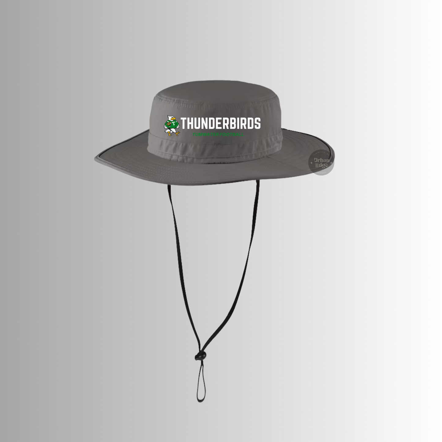 Gray Thunderbird wide brim hat